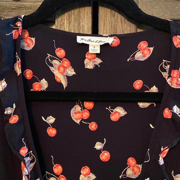 For Love & Lemons🍒Cherry Sundress In Cherry Noir - Picture 4 of 4